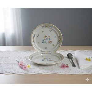 International Tableworks Heartland Stoneware Plates Farm Scene Countryside Vtg